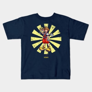 Sora Retro Japanese Kingdom Hearts Kids T-Shirt